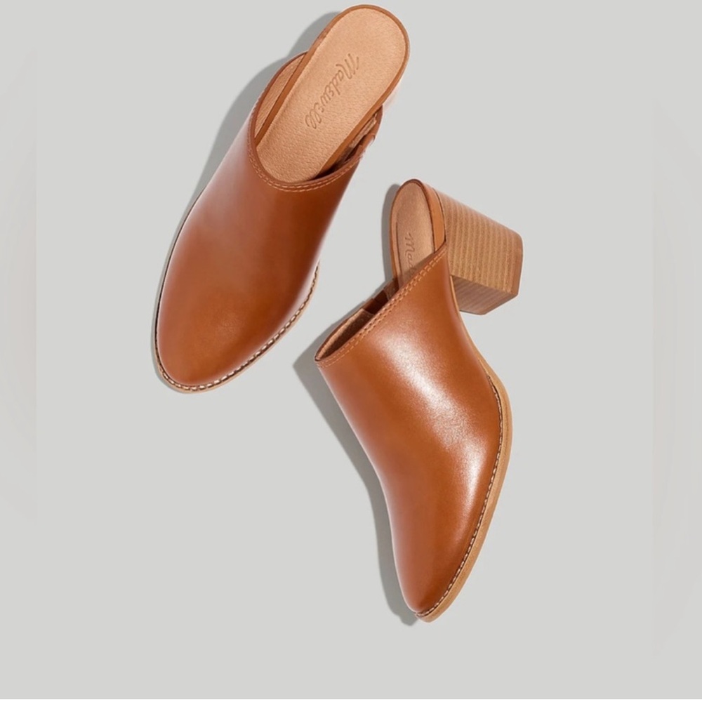 Madewell Harper Mules / size 10 / brown cognac